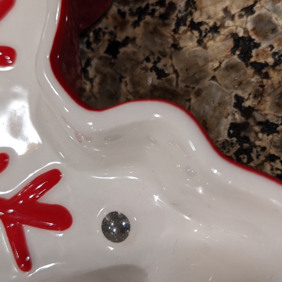 Snowflake Dish Plate Red White Candy Nuts Hallmark Holiday Christmas - Picture 4 of 5